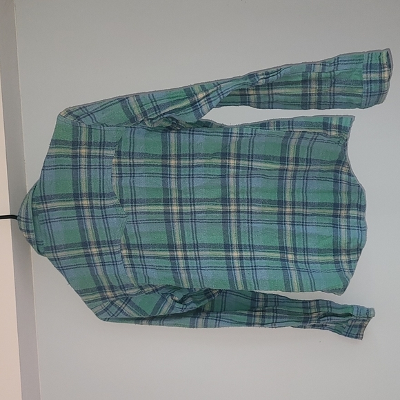 Spell designs lost highway flannel shirt turquoise buttondown S teal flannelette - Picture 10 of 16